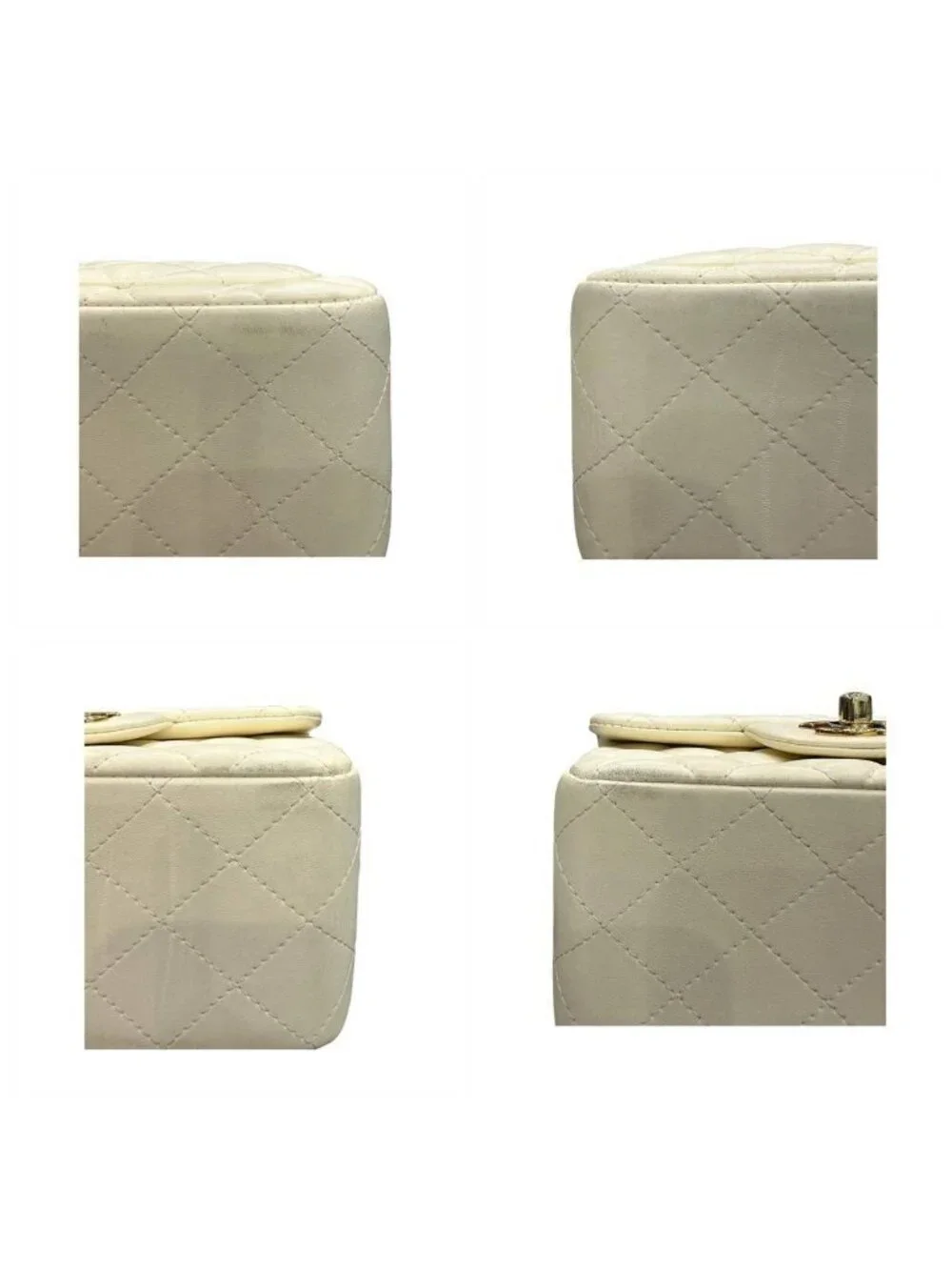 Chanel Quilted White Lambskin Shoulder Bag